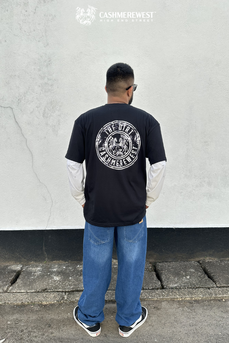 BLACK DOTTED LAYERED HEAVY TEE