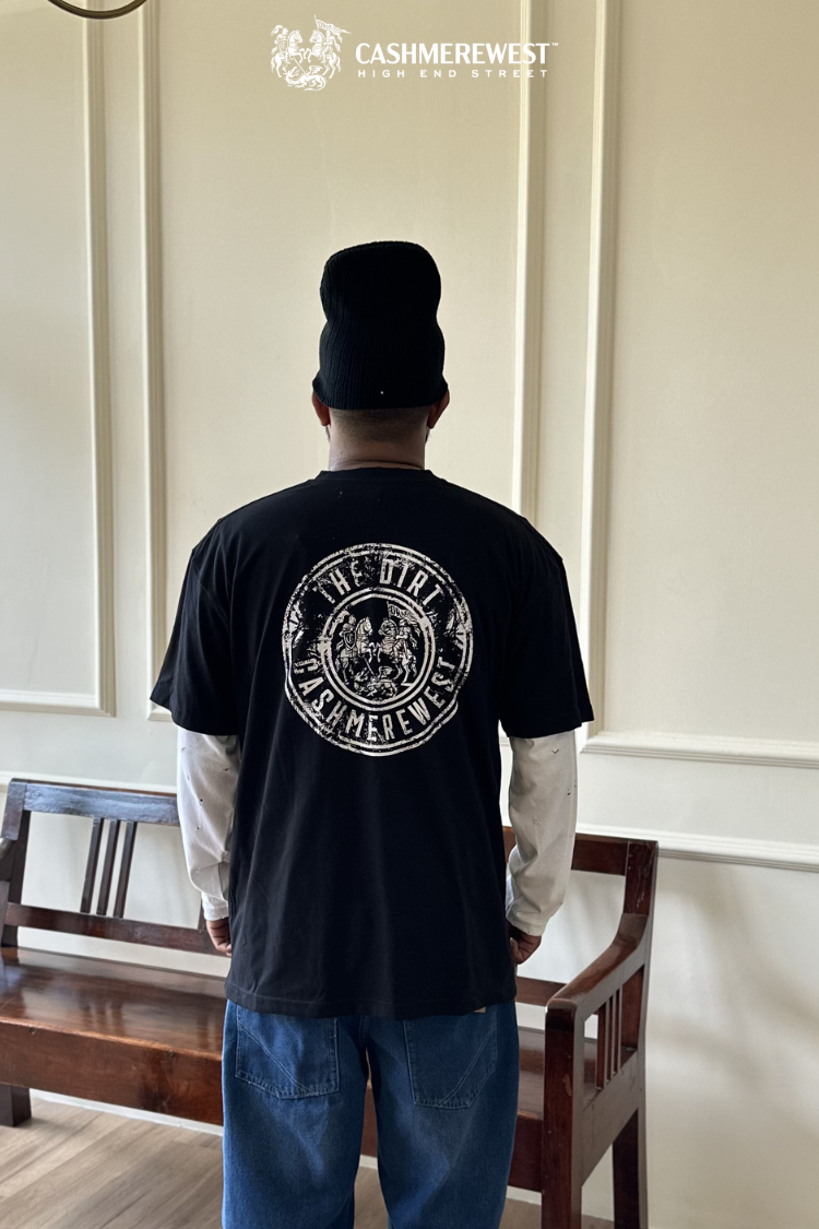 BLACK DOTTED LAYERED HEAVY TEE