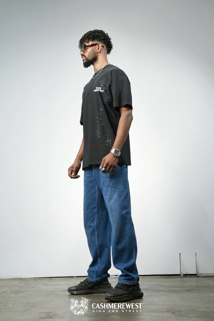 WHITE DOTTED HEAVY TEE