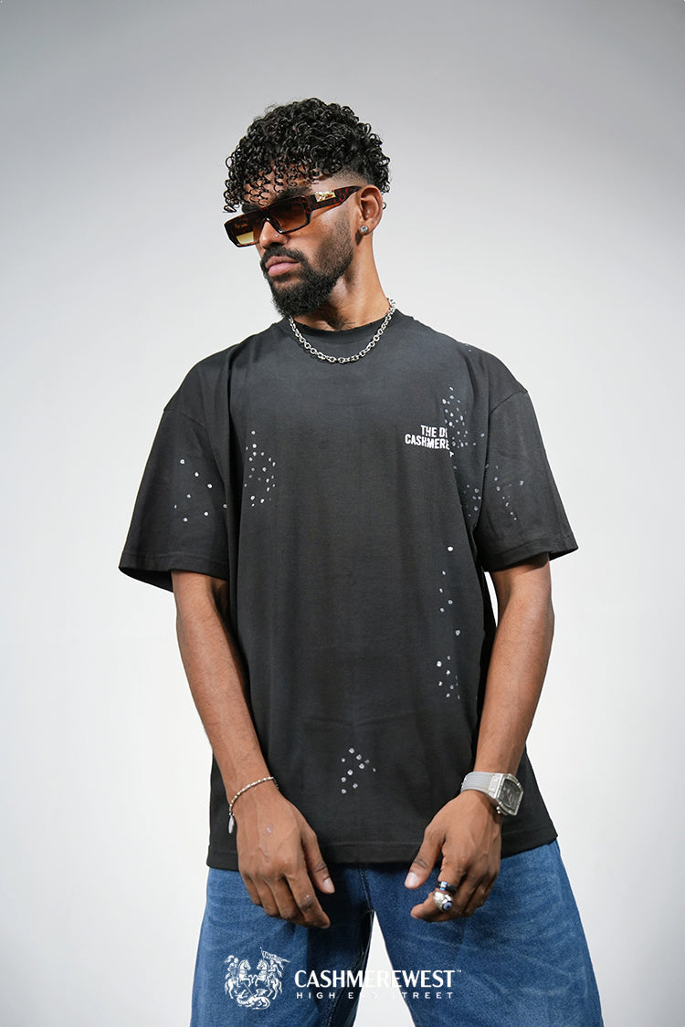 WHITE DOTTED HEAVY TEE