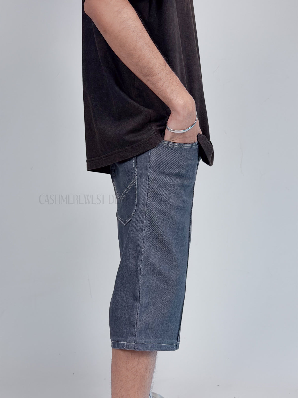 PinTag Ash Color Denim Short