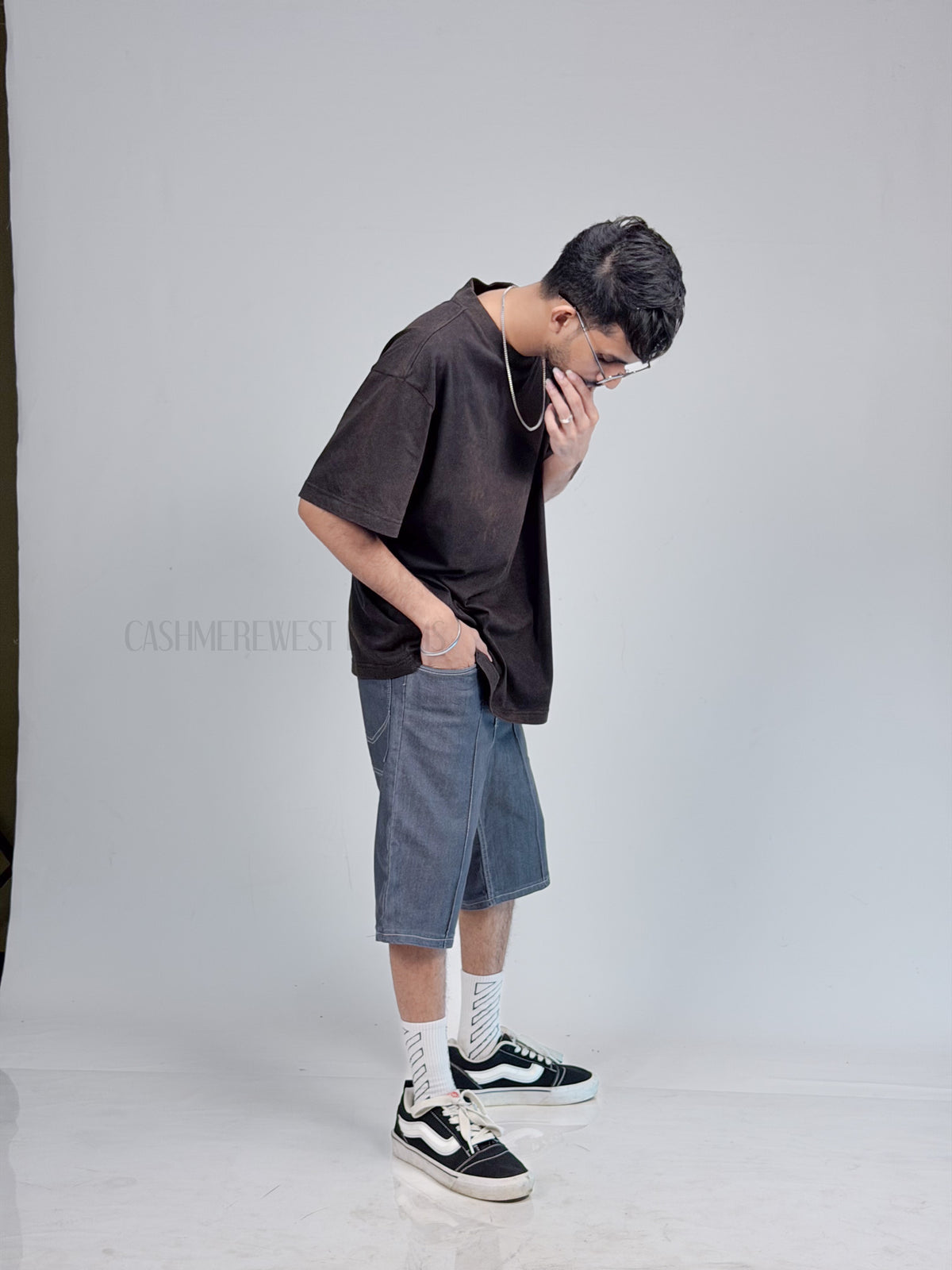 PinTag Ash Color Denim Short