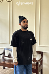 BLACK DOTTED LAYERED HEAVY TEE