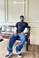 BLACK DOTTED LAYERED HEAVY TEE