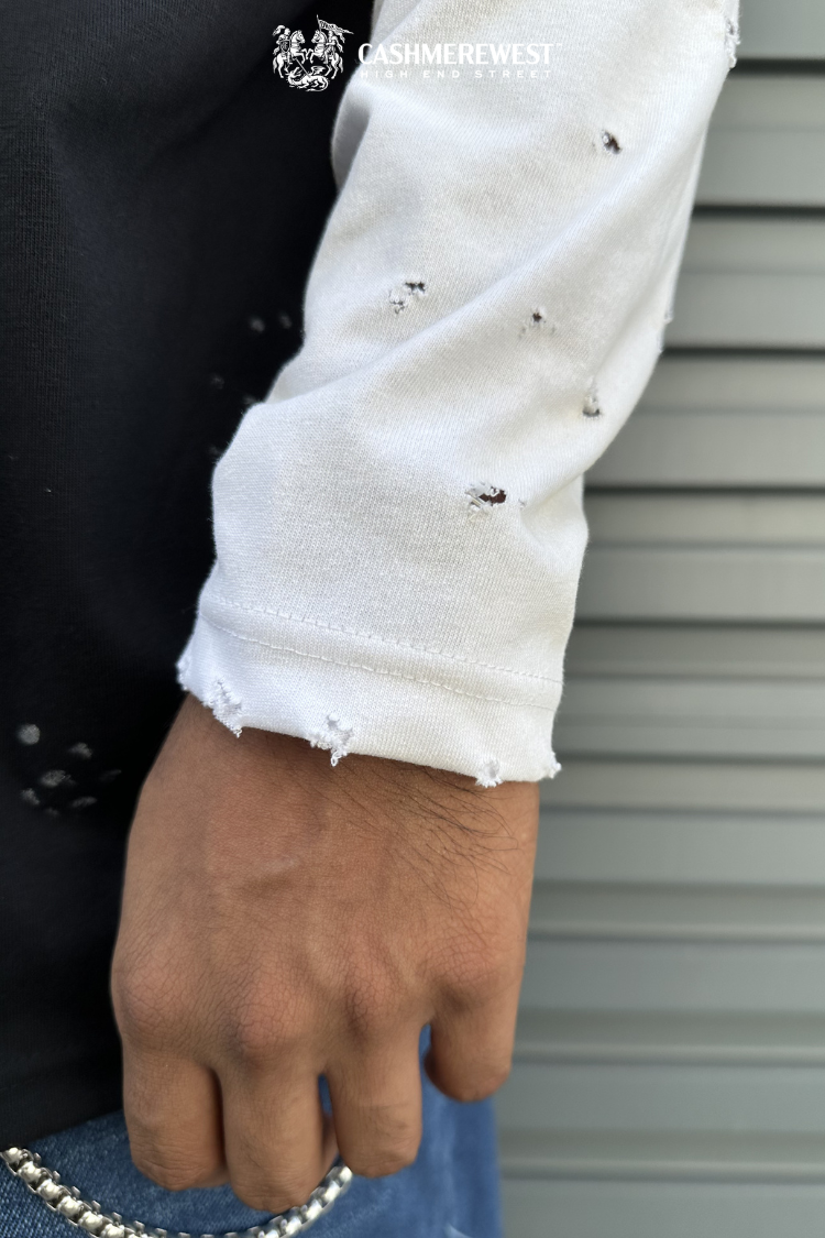 BLACK DOTTED LAYERED HEAVY TEE