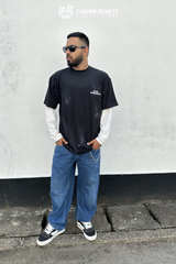 BLACK DOTTED LAYERED HEAVY TEE