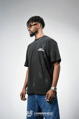 WHITE DOTTED HEAVY TEE