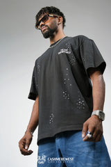 WHITE DOTTED HEAVY TEE